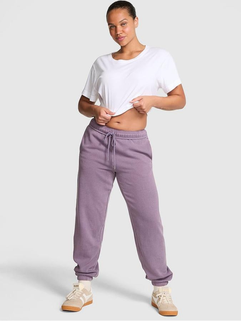 PINK Victoria's Secret Lavender Drawstring Jogger Pants, Size Large
